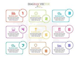 idea de negocio de presentación de plantilla infográfica de línea de tiempo con iconos, opciones o pasos. las infografías para ideas de negocios se pueden usar para gráficos de datos, diagramas de flujo, sitios web, pancartas. vector