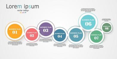 idea de negocio de presentación de plantilla infográfica de línea de tiempo con iconos, opciones o pasos. las infografías para ideas de negocios se pueden usar para gráficos de datos, diagramas de flujo, sitios web, pancartas. vector