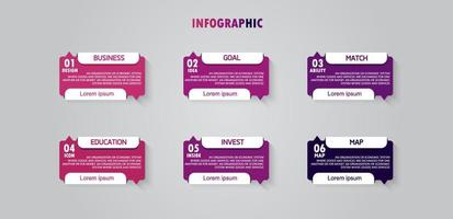 idea de negocio de presentación de plantilla infográfica de línea de tiempo con iconos, opciones o pasos. las infografías para ideas de negocios se pueden usar para gráficos de datos, diagramas de flujo, sitios web, pancartas. vector