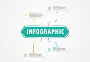 idea de negocio de presentación de plantilla infográfica de línea de tiempo con iconos, opciones o pasos. las infografías para ideas de negocios se pueden usar para gráficos de datos, diagramas de flujo, sitios web, pancartas. vector