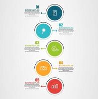 idea de negocio de presentación de plantilla infográfica de línea de tiempo con iconos, opciones o pasos. las infografías para ideas de negocios se pueden usar para gráficos de datos, diagramas de flujo, sitios web, pancartas. vector