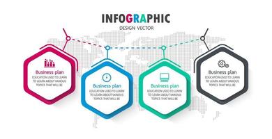 timeline infographic template Presentation business idea with icons, options or steps. infographics for business ideas Can be used for data graphics, flowcharts, websites, banners. vector