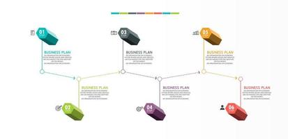 idea de negocio de presentación de plantilla infográfica de línea de tiempo con iconos, opciones o pasos. las infografías para ideas de negocios se pueden usar para gráficos de datos, diagramas de flujo, sitios web, pancartas. vector