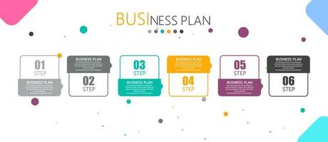 idea de negocio de presentación de plantilla infográfica de línea de tiempo con iconos, opciones o pasos. las infografías para ideas de negocios se pueden usar para gráficos de datos, diagramas de flujo, sitios web, pancartas. vector