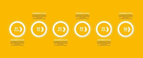 idea de negocio de presentación de plantilla infográfica de línea de tiempo con iconos, opciones o pasos. las infografías para ideas de negocios se pueden usar para gráficos de datos, diagramas de flujo, sitios web, pancartas. vector