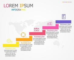 idea de negocio de presentación de plantilla infográfica de línea de tiempo con iconos, opciones o pasos. las infografías para ideas de negocios se pueden usar para gráficos de datos, diagramas de flujo, sitios web, pancartas. vector