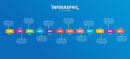 idea de negocio de presentación de plantilla infográfica de línea de tiempo con iconos, opciones o pasos. las infografías para ideas de negocios se pueden usar para gráficos de datos, diagramas de flujo, sitios web, pancartas. vector