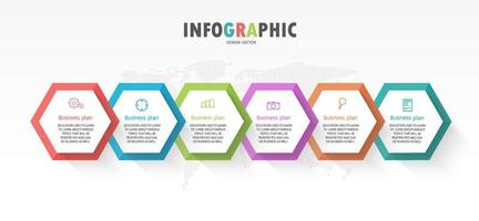 idea de negocio de presentación de plantilla infográfica de línea de tiempo con iconos, opciones o pasos. las infografías para ideas de negocios se pueden usar para gráficos de datos, diagramas de flujo, sitios web, pancartas. vector