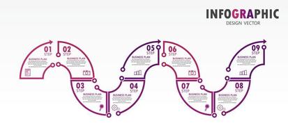 timeline infographic template Presentation business idea with icons, options or steps. infographics for business ideas Can be used for data graphics, flowcharts, websites, banners. vector