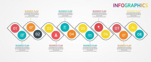 timeline infographic template Presentation business idea with icons, options or steps. infographics for business ideas Can be used for data graphics, flowcharts, websites, banners. vector