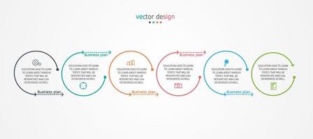 idea de negocio de presentación de plantilla infográfica de línea de tiempo con iconos, opciones o pasos. las infografías para ideas de negocios se pueden usar para gráficos de datos, diagramas de flujo, sitios web, pancartas. vector