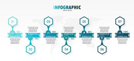 idea de negocio de presentación de plantilla infográfica de línea de tiempo con iconos, opciones o pasos. las infografías para ideas de negocios se pueden usar para gráficos de datos, diagramas de flujo, sitios web, pancartas. vector