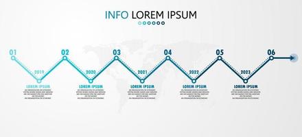 idea de negocio de presentación de plantilla infográfica de línea de tiempo con iconos, opciones o pasos. las infografías para ideas de negocios se pueden usar para gráficos de datos, diagramas de flujo, sitios web, pancartas. vector