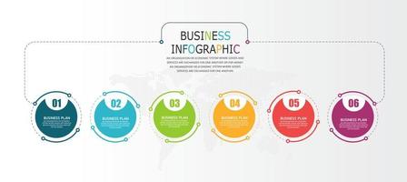 idea de negocio de presentación de plantilla infográfica de línea de tiempo con iconos, opciones o pasos. las infografías para ideas de negocios se pueden usar para gráficos de datos, diagramas de flujo, sitios web, pancartas. vector