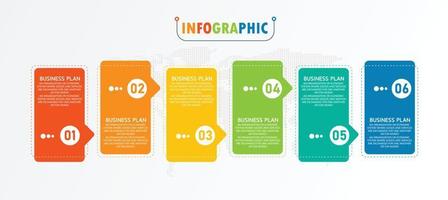 idea de negocio de presentación de plantilla infográfica de línea de tiempo con iconos, opciones o pasos. las infografías para ideas de negocios se pueden usar para gráficos de datos, diagramas de flujo, sitios web, pancartas. vector