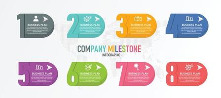 timeline infographic template Presentation business idea with icons, options or steps. infographics for business ideas Can be used for data graphics, flowcharts, websites, banners. vector