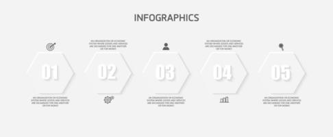 idea de negocio de presentación de plantilla infográfica de línea de tiempo con iconos, opciones o pasos. las infografías para ideas de negocios se pueden usar para gráficos de datos, diagramas de flujo, sitios web, pancartas. vector