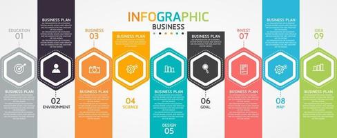 timeline infographic template Presentation business idea with icons, options or steps. infographics for business ideas Can be used for data graphics, flowcharts, websites, banners. vector