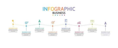 timeline infographic template Presentation business idea with icons, options or steps. infographics for business ideas Can be used for data graphics, flowcharts, websites, banners. vector