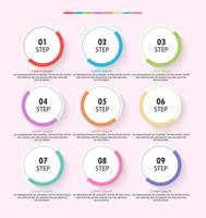 idea de negocio de presentación de plantilla infográfica de línea de tiempo con iconos, opciones o pasos. las infografías para ideas de negocios se pueden usar para gráficos de datos, diagramas de flujo, sitios web, pancartas. vector