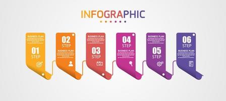 idea de negocio de presentación de plantilla infográfica de línea de tiempo con iconos, opciones o pasos. las infografías para ideas de negocios se pueden usar para gráficos de datos, diagramas de flujo, sitios web, pancartas. vector