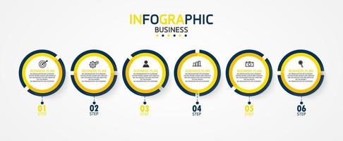 timeline infographic template Presentation business idea with icons, options or steps. infographics for business ideas Can be used for data graphics, flowcharts, websites, banners. vector