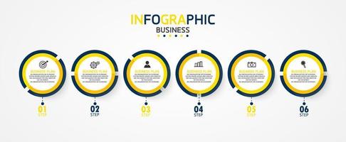 timeline infographic template Presentation business idea with icons, options or steps. infographics for business ideas Can be used for data graphics, flowcharts, websites, banners. vector