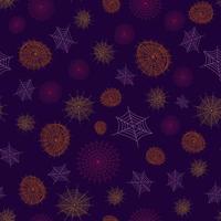 halloween seamless background with colored spider web, spider web pattern, abstract hand drawn spider net on dark background vector