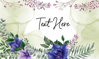 Romantic floral background with blue flower ornament vector