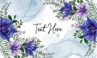 Romantic floral background with blue flower ornament vector