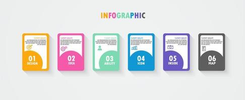 plantilla de etiqueta de infografía vectorial con opciones de icono o infografía de pasos para presentaciones de ideas de negocios que se puede utilizar para gráficos de información, presentaciones, sitios web, banners, medios impresos. vector