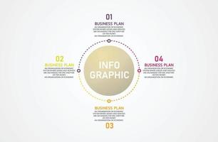 idea de negocio de presentación de plantilla infográfica de línea de tiempo con iconos, opciones o pasos. las infografías para ideas de negocios se pueden usar para gráficos de datos, diagramas de flujo, sitios web, pancartas. vector