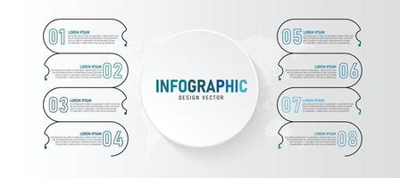 idea de negocio de presentación de plantilla infográfica de línea de tiempo con iconos, opciones o pasos. las infografías para ideas de negocios se pueden usar para gráficos de datos, diagramas de flujo, sitios web, pancartas. vector