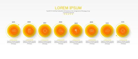 timeline infographic template Presentation business idea with icons, options or steps. infographics for business ideas Can be used for data graphics, flowcharts, websites, banners. vector