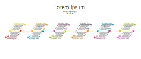 idea de negocio de presentación de plantilla infográfica de línea de tiempo con iconos, opciones o pasos. las infografías para ideas de negocios se pueden usar para gráficos de datos, diagramas de flujo, sitios web, pancartas. vector