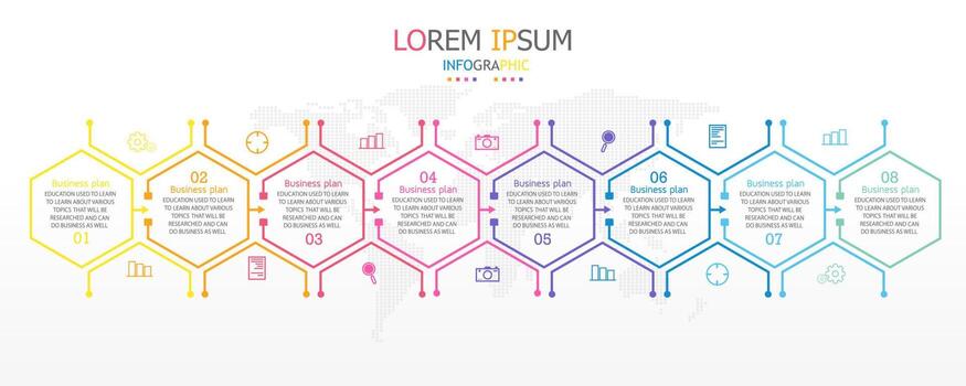 timeline infographic template Presentation business idea with icons, options or steps. infographics for business ideas Can be used for data graphics, flowcharts, websites, banners. vector