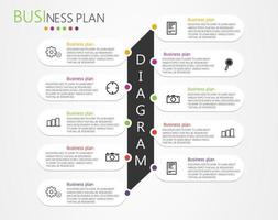 idea de negocio de presentación de plantilla infográfica de línea de tiempo con iconos, opciones o pasos. las infografías para ideas de negocios se pueden usar para gráficos de datos, diagramas de flujo, sitios web, pancartas. vector