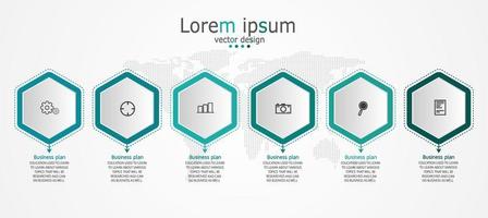 idea de negocio de presentación de plantilla infográfica de línea de tiempo con iconos, opciones o pasos. las infografías para ideas de negocios se pueden usar para gráficos de datos, diagramas de flujo, sitios web, pancartas. vector