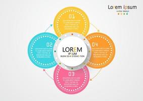 idea de negocio de presentación de plantilla infográfica de línea de tiempo con iconos, opciones o pasos. las infografías para ideas de negocios se pueden usar para gráficos de datos, diagramas de flujo, sitios web, pancartas. vector