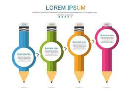 idea de negocio de presentación de plantilla infográfica de línea de tiempo con iconos, opciones o pasos. las infografías para ideas de negocios se pueden usar para gráficos de datos, diagramas de flujo, sitios web, pancartas. vector