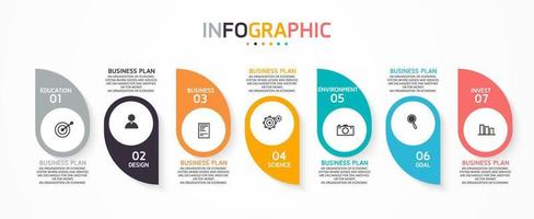 timeline infographic template Presentation business idea with icons, options or steps. infographics for business ideas Can be used for data graphics, flowcharts, websites, banners. vector