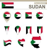 Sudan Flag Collection vector