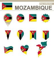 colección de banderas de mozambique vector