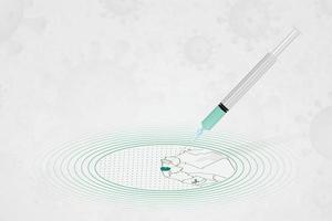 concepto de vacunación de sierra leona, inyección de vacuna en el mapa de sierra leona. vacuna y vacunación contra el coronavirus, covid-19. vector