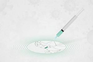 Togo vaccination concept, vaccine injection in map of Togo. Vaccine and vaccination against coronavirus, COVID-19. vector