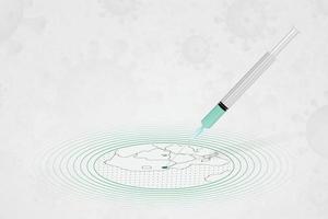 concepto de vacunación de swazilandia, inyección de vacuna en el mapa de swazilandia. vacuna y vacunación contra el coronavirus, covid-19. vector