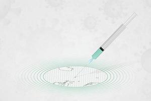 Faroe Islands vaccination concept, vaccine injection in map of Faroe Islands. Vaccine and vaccination against coronavirus, COVID-19. vector