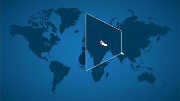 mapa detallado del mundo con un mapa ampliado de Nepal y los países vecinos. vector