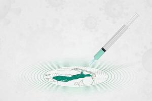 Finland vaccination concept, vaccine injection in map of Finland. Vaccine and vaccination against coronavirus, COVID-19. vector