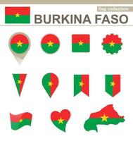 colección de banderas de burkina faso vector